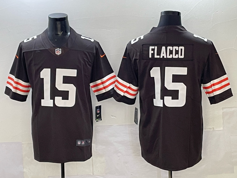 Men 2025 Cleveland Browns #15 Flacco brown Nike Limited NFL Jersey 002